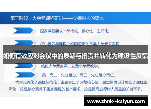 如何有效应对会议中的质疑与指责并转化为建设性反馈