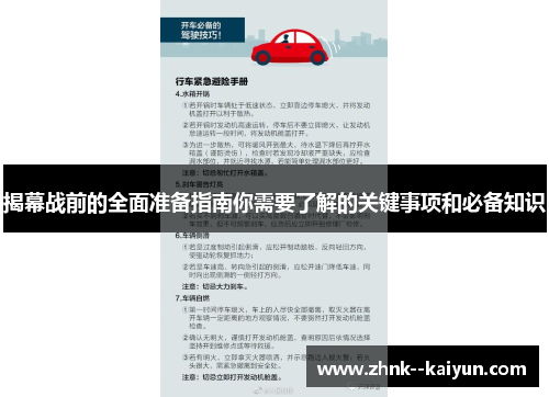 揭幕战前的全面准备指南你需要了解的关键事项和必备知识